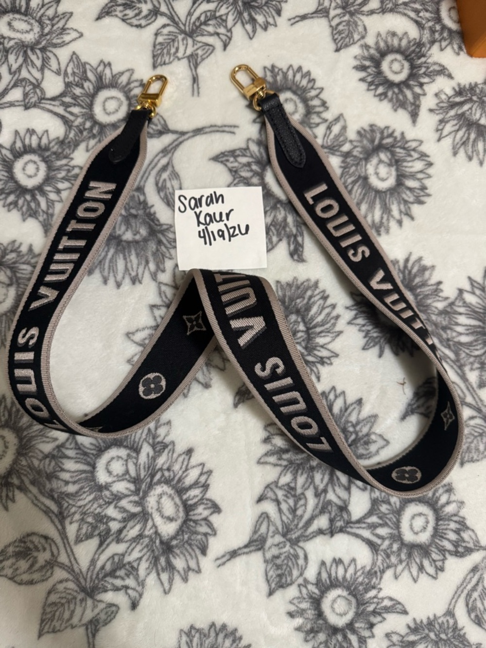 Louis Vuitton Black Jacquard nylon Strap